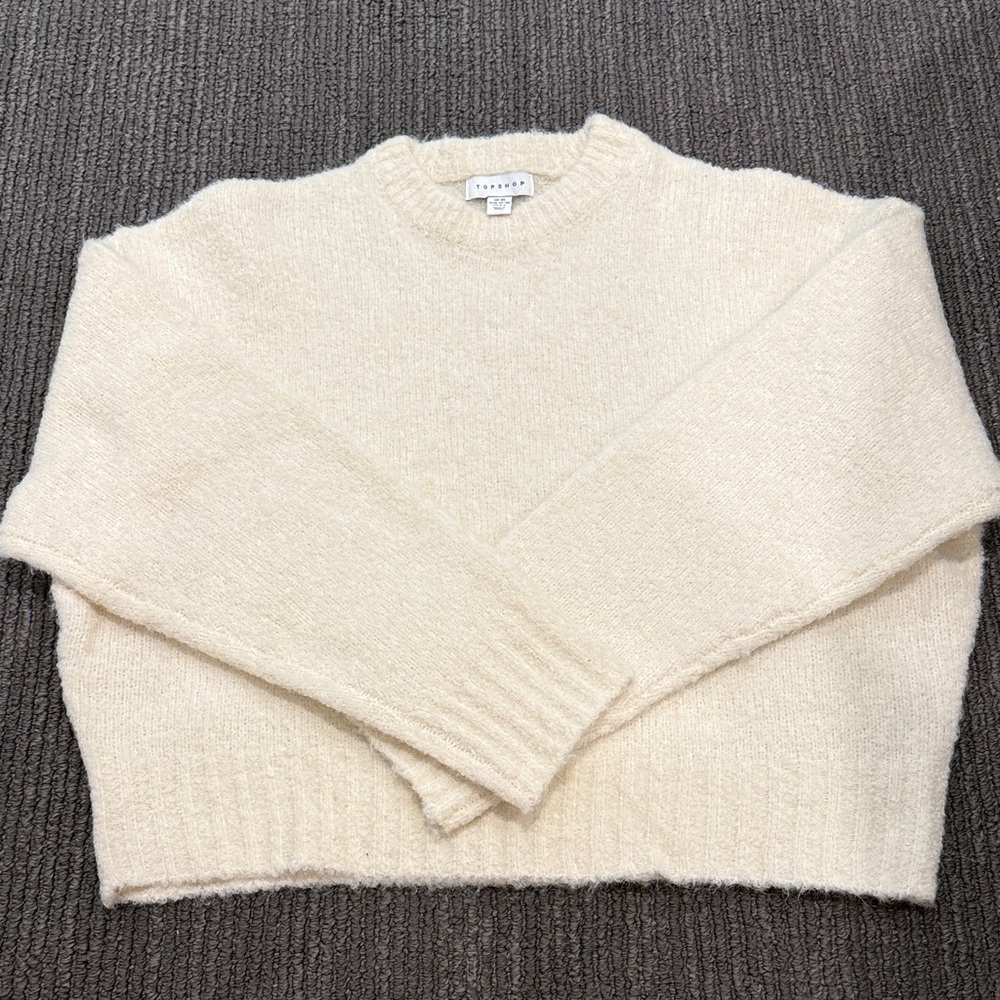 Topshop Fluffy Crew Neck Sweater